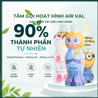 Sữa Tắm Gội 2in1 Air Val 400ml Tây Ban Nha – 90% Thành Phần Tự Nhiên, Hương Kẹo Ngọt Cho Bé