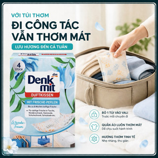 Túi Thơm Tủ Quần Áo Denkmit Duftkissen Đức – Khử Mùi, Chống Ẩm Mốc, Lưu Hương 6 Tuần (Hộp 4 Túi)