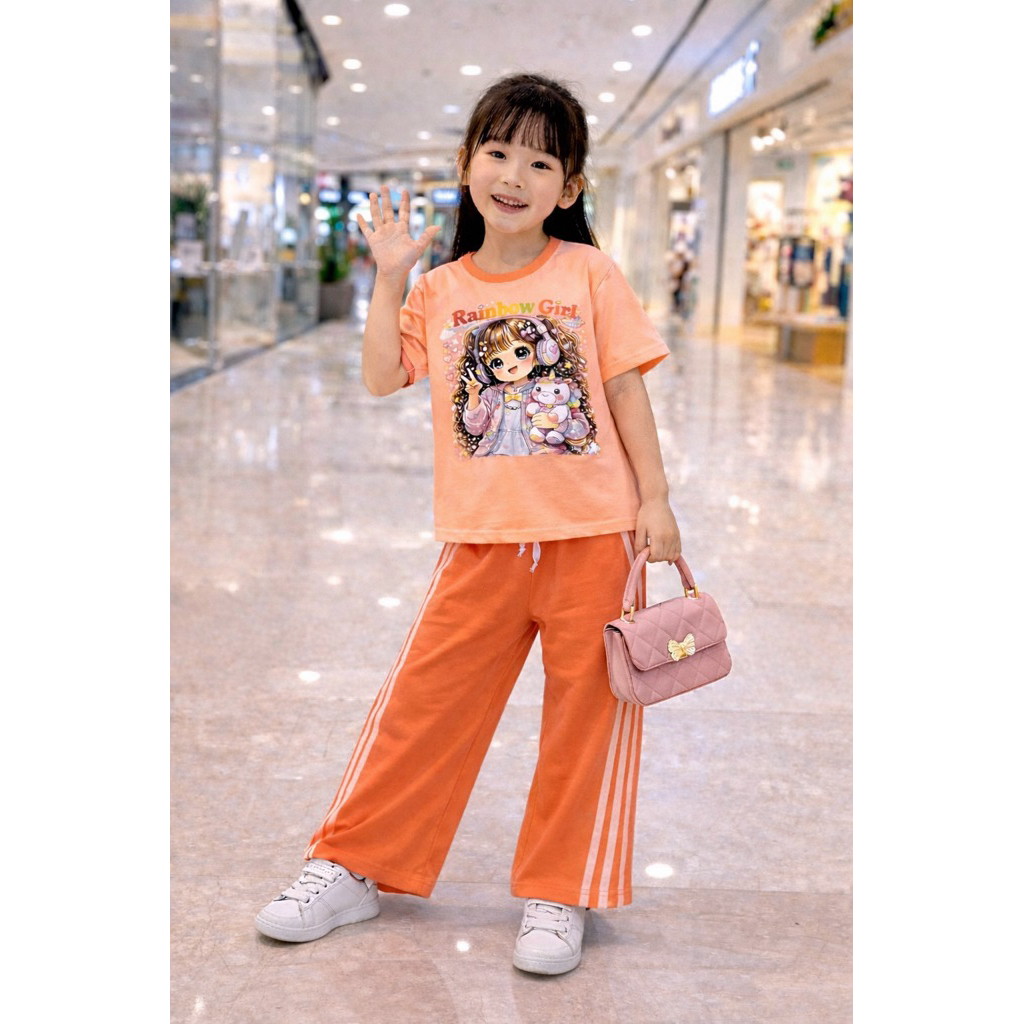 Bộ quần dài Bé Gái quần ống Suôn vải cotton 100% 4 chiều 18-42kg( tặng 10kt)