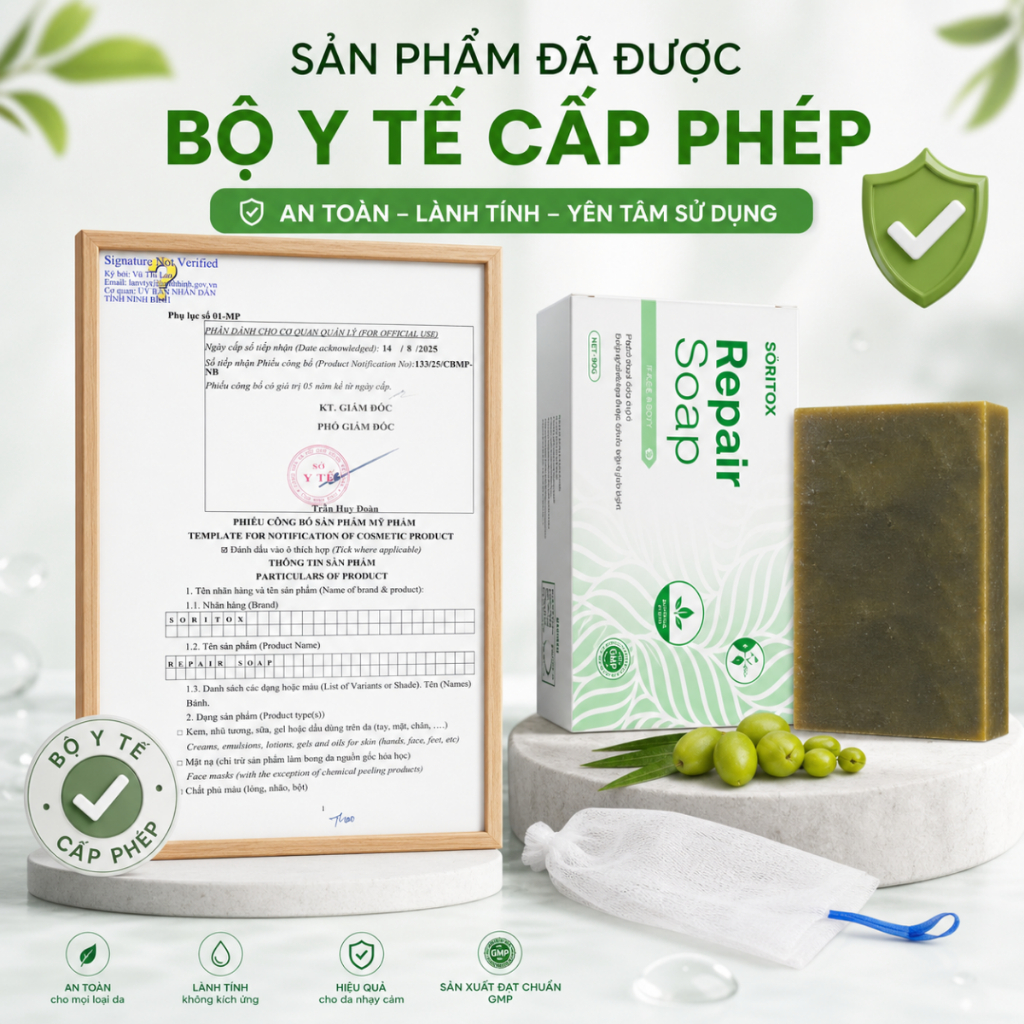 Xà Bông Thảo Mộc Giảm Vảy Nến, Viêm Da Cơ Địa, Hắc Lào, Ngứa Đỏ - Soritox 100Gr [XBT]