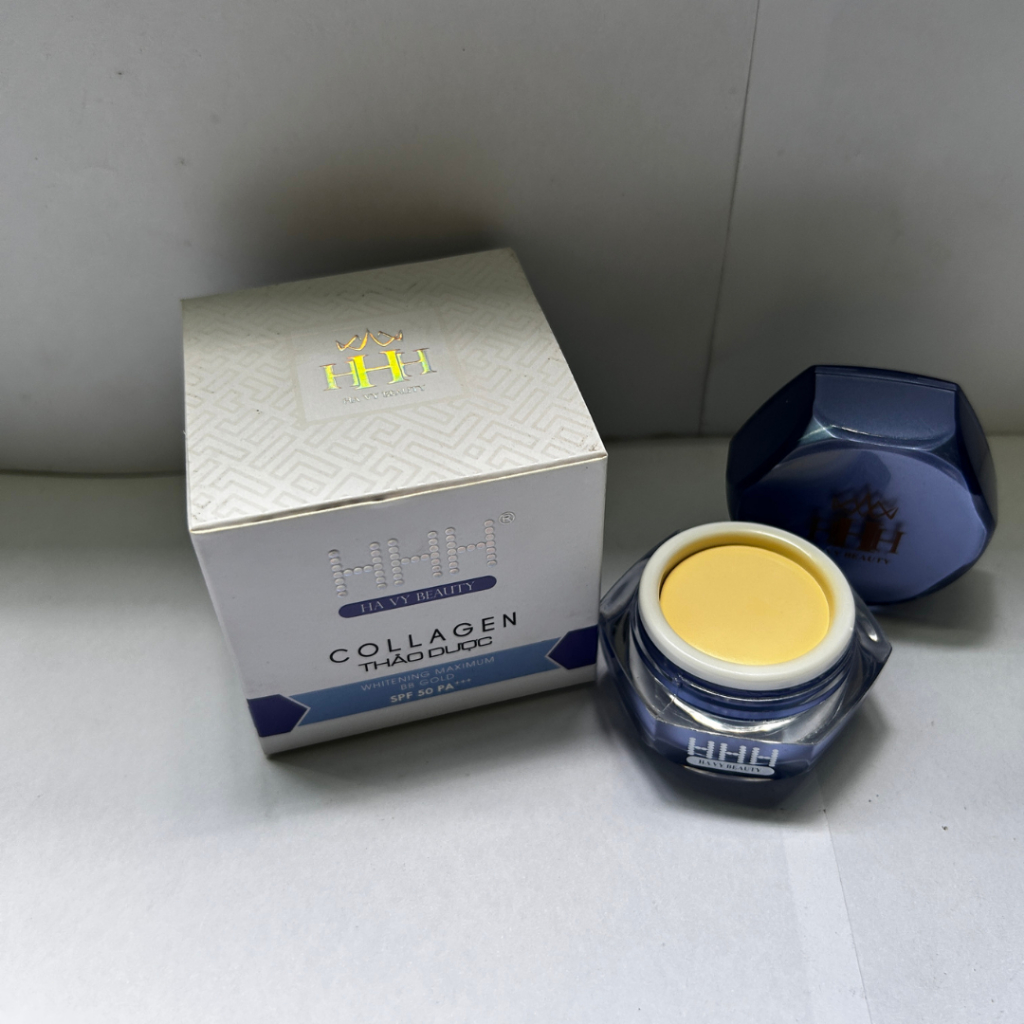 Kem Dưỡng Trắng Da Se Khít Lỗ Chân Lông HHH Collagen Thảo Dược Giữ Ẩm Ngừa Mụn (Xanh Dương)