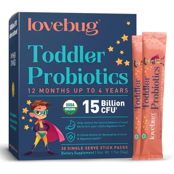 LOVEBUG Kids Probiotic Powder – Men Vi Sinh Hữu Cơ Cho Bé 1-4 Tuổi, Hỗ Trợ Đường Ruột, Táo Bón, Tăng Miễn Dịch