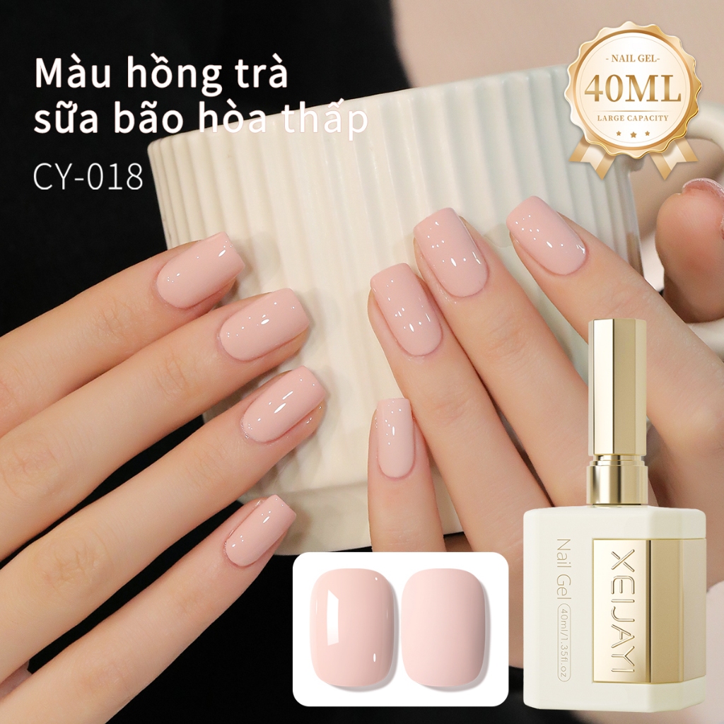 XEIJAYI 40ml-Sơn móng tay dạng gel bột trà sữa độ bão hòa thấp, bền màu và phù hợp sử dụng hàng ngày