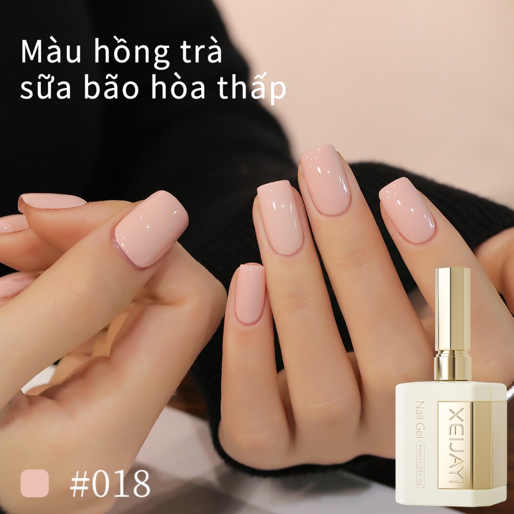 XEIJAYI 40ml-Sơn móng tay dạng gel bột trà sữa độ bão hòa thấp, bền màu và phù hợp sử dụng hàng ngày
