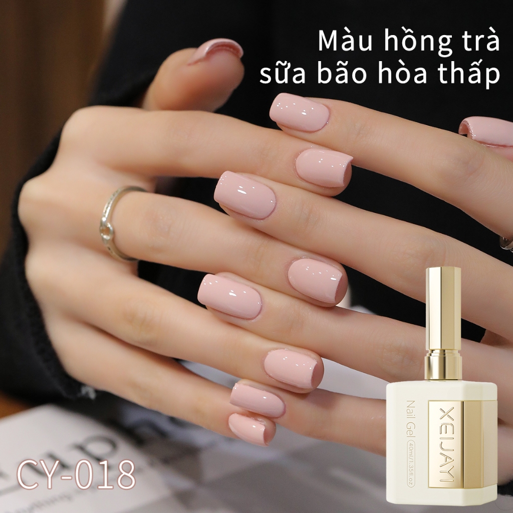 XEIJAYI 40ml-Sơn móng tay dạng gel bột trà sữa độ bão hòa thấp, bền màu và phù hợp sử dụng hàng ngày