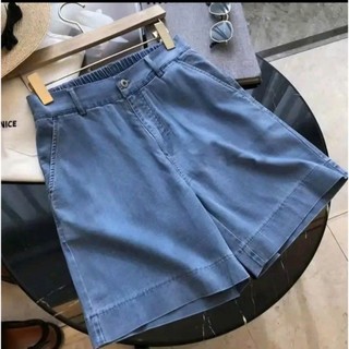 M18 Quần short jeans giấy nữ cạp trước khoá sau chun mặc mềm mát và thoải mái