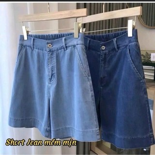 M18 Quần short jeans giấy nữ cạp trước khoá sau chun mặc mềm mát và thoải mái
