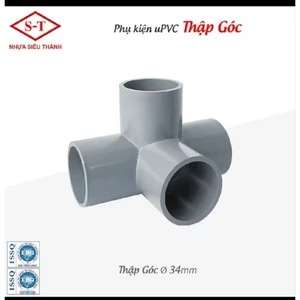 Chữ Thập Góc , Co góc 4 nhánh.Phi 21,phi 27, phi 34 nhựa PVC Siêu Thành