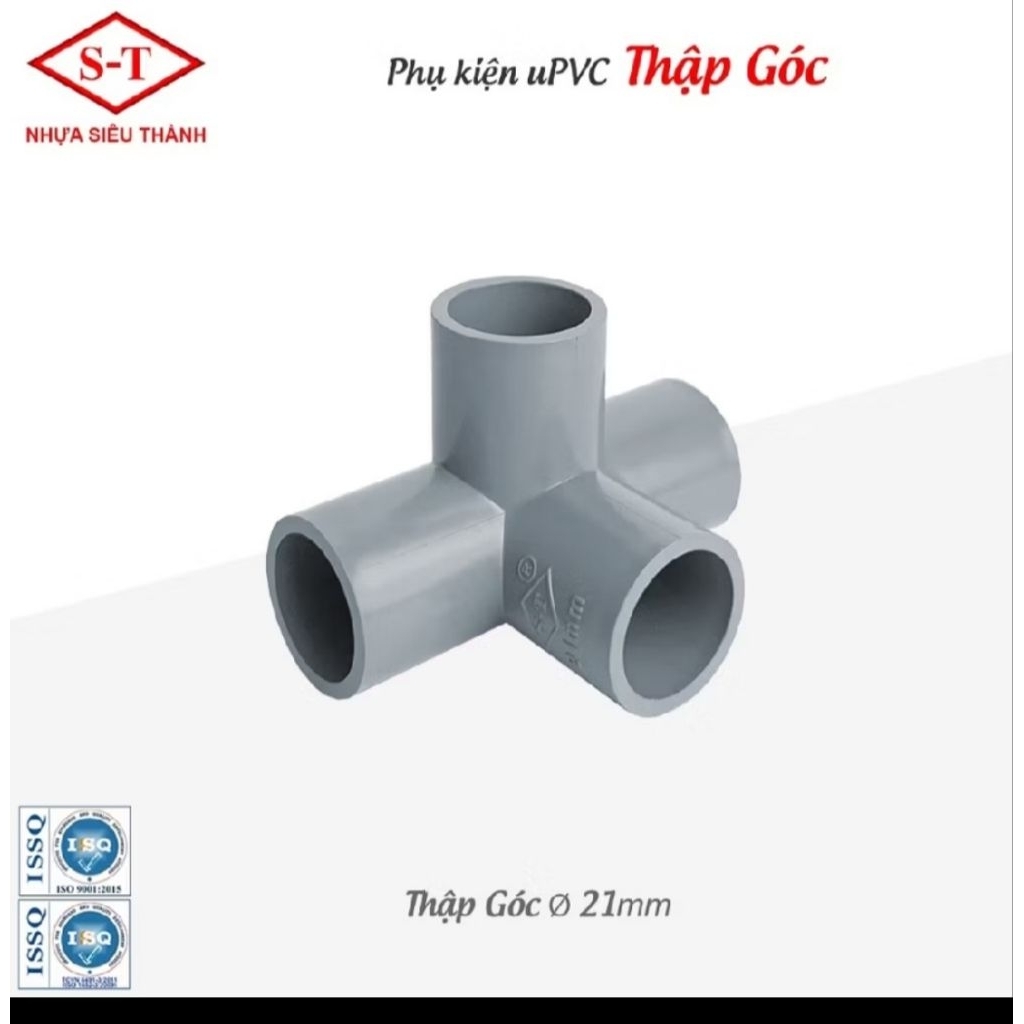 [Combo 4c/8c]Chữ Thập Góc , Co góc 4 nhánh.Phi 21,phi 27, phi 34 nhựa PVC Siêu Thành
