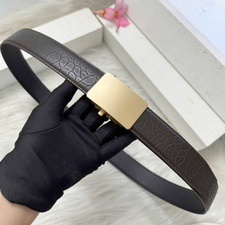 Thắt lưng nam công sở khoá gạt tự động mặt kính bóng sang trọng bản dây 3,5cm