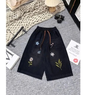 Quần Jeans Ngố Lửng 60cm Hoạ Tiết Thêu Trẻ Trung Năng Động