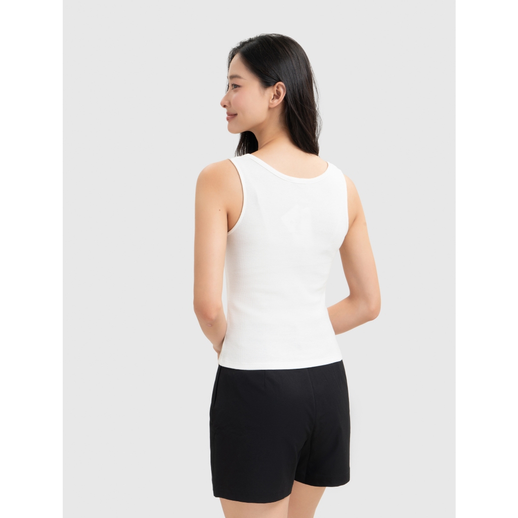 Áo ba lỗ nữ CANIFA cổ tròn sát nách, áo hai dây nữ form ôm tôn dáng 6TA26S001