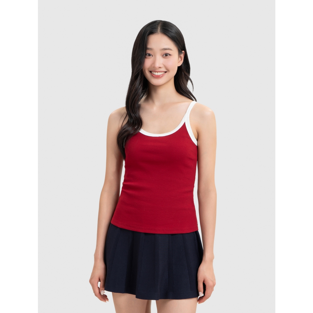 Áo hai dây nữ CANIFA áo ba lỗ dáng ôm body chất cotton pha co giãn thoáng mát 6TA26S002