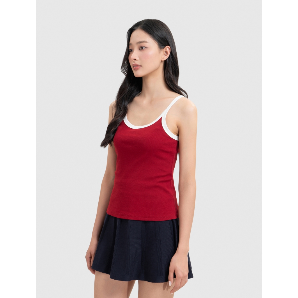 Áo hai dây nữ CANIFA áo ba lỗ dáng ôm body chất cotton pha co giãn thoáng mát 6TA26S002