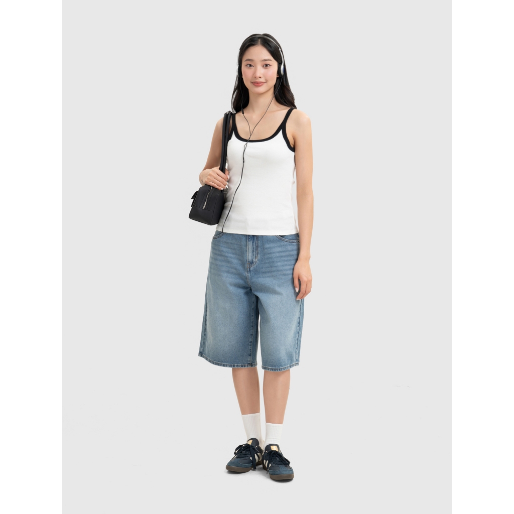 Áo hai dây nữ CANIFA áo ba lỗ dáng ôm body chất cotton pha co giãn thoáng mát 6TA26S002