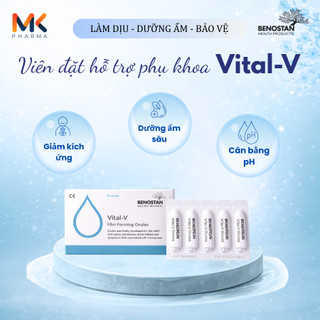 Viên đặt trị khô, nóng rát, đau khi quan hệ, mỏng thành âm đạo VITAL-V FILM FORMING OVULES - Dưỡng ẩm và phục hồi