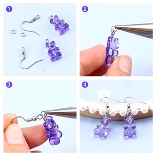 Set 100 móc khuyên tai móc câu | Phụ kiện làm bông tai handmade màu trắng & giả cổ DIY