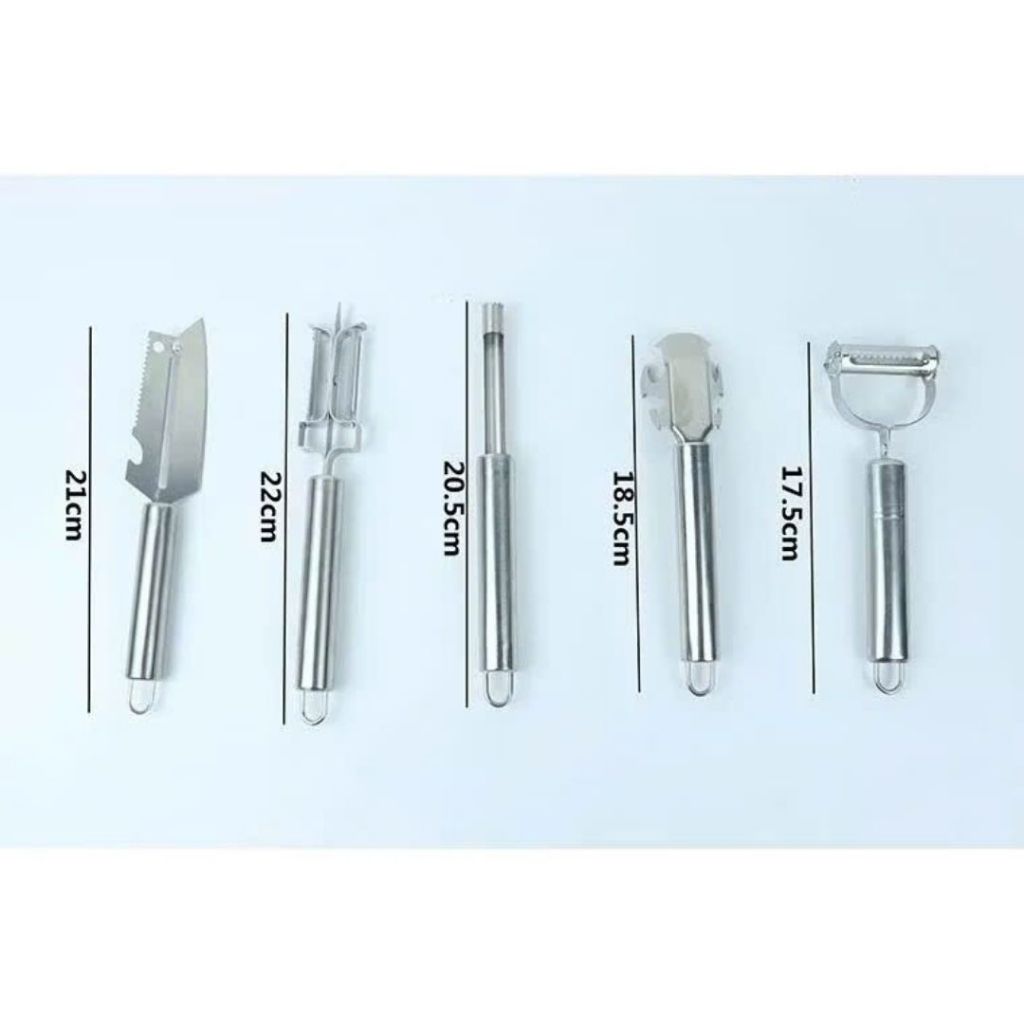 Bộ Dụng Cụ Inox 5 Món ALO HOME Gọt Nạo Rau Củ Dao Bào Cắt Tỉa Đa Năng Nhà Bếp