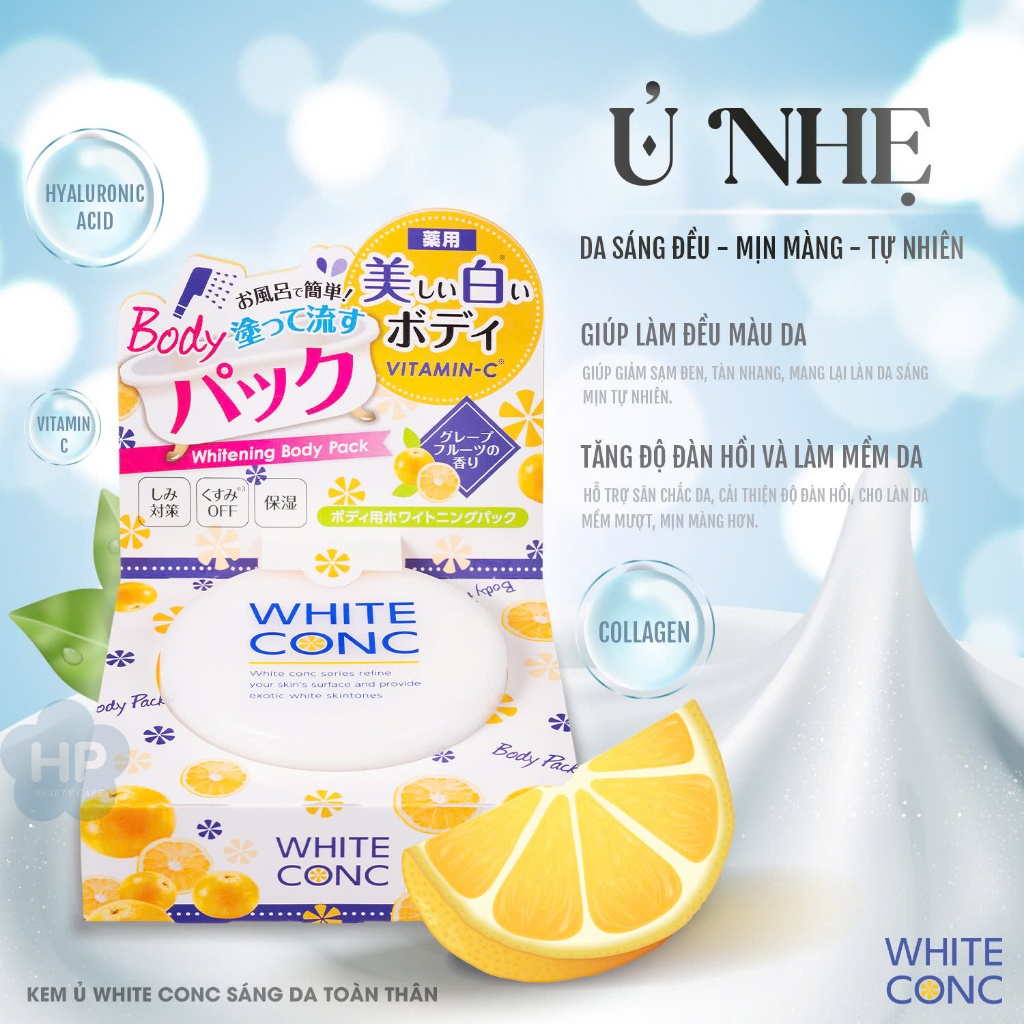 Kem Ủ Trắng Da Toàn Thân White Conc Whitening Body Pack CII Moisturizing Mask (Hộp 70g)
