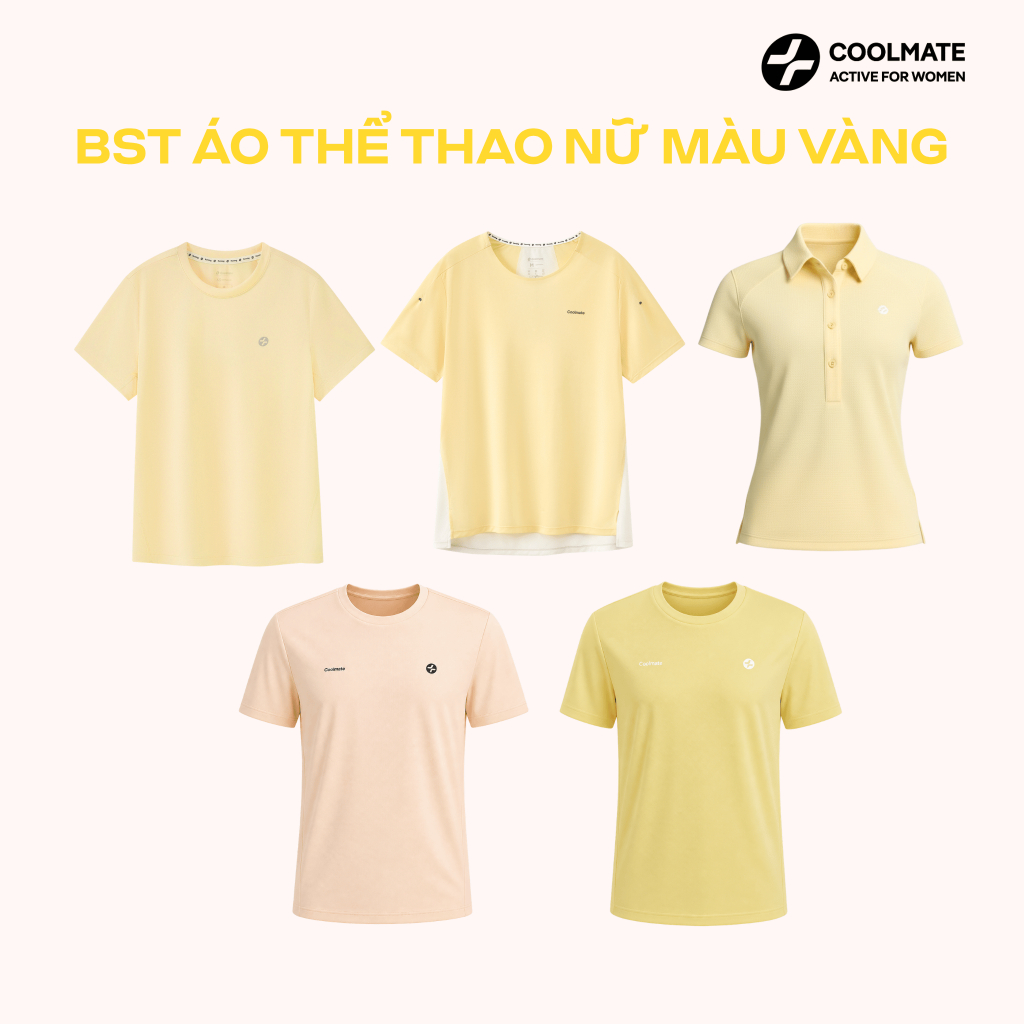 [MUA 2 GIẢM 10%] BST Áo thể thao Nữ TONE MÀU VÀNG thoáng khí dễ vận động - Coolmate Active For Women