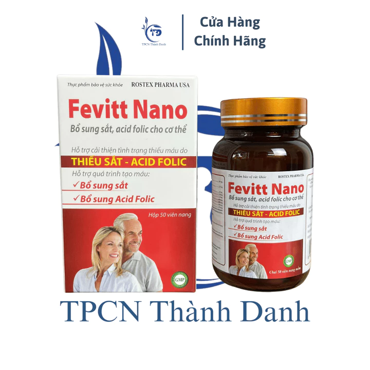 ( Chai ) Viên Uống FEVITT NANO Bổ Sung Sắt, Bổ Máu, Cải Thiện Tình Trạng Thiếu Máu - Hộp 50 Viên