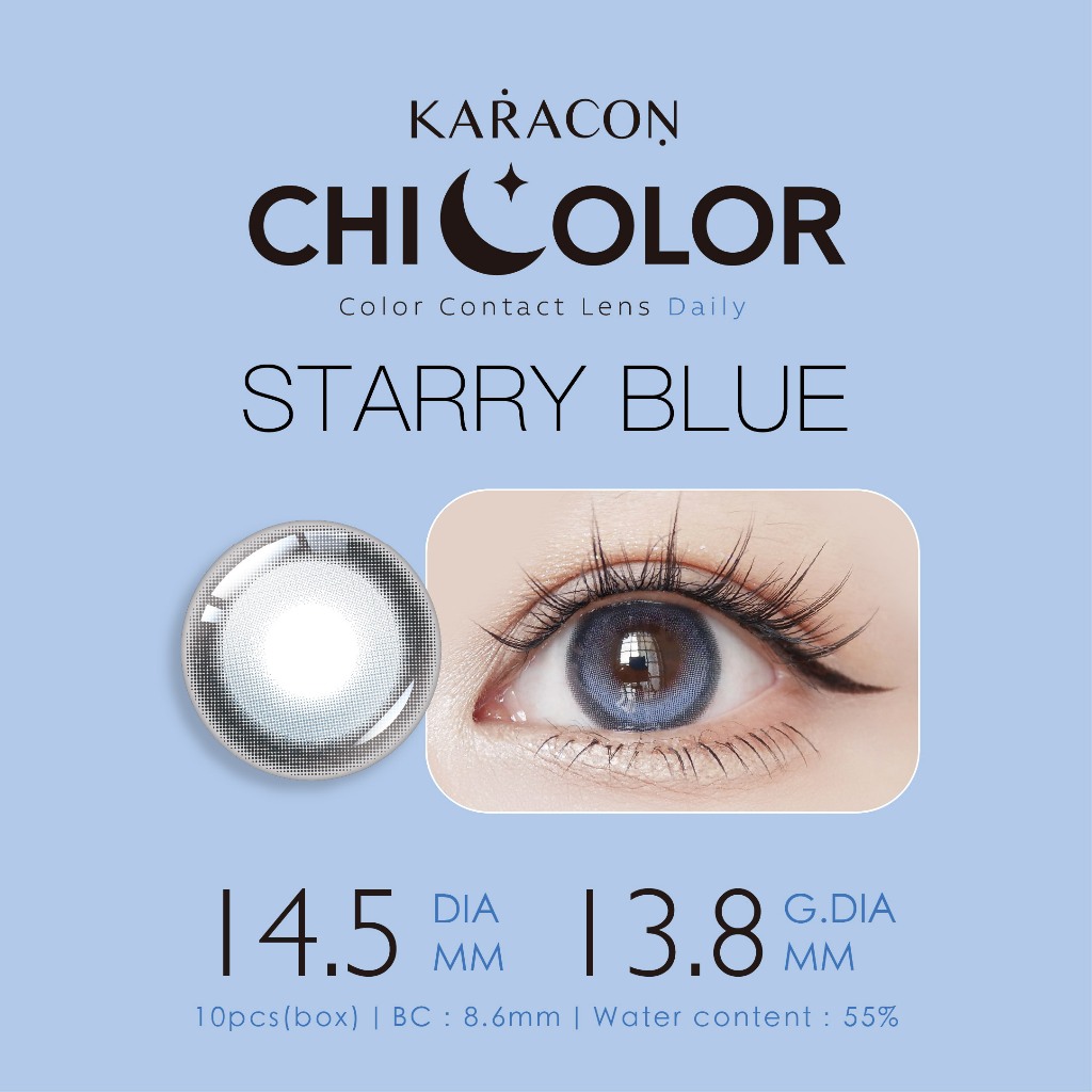 [Lens 1 Ngày] - Lens Highlight Khóa Trục KARACON CHICOLOR - #45 Starry Blue (2 Chiếc)