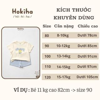 Bộ Cộc Tay Phối Màu Hình Đáng Yêu Cho Bé Trai Bé Gái Hokiha Vải Cotton Mềm Mại, Co Giãn Thoải Mái Size Từ 8-17kg B99