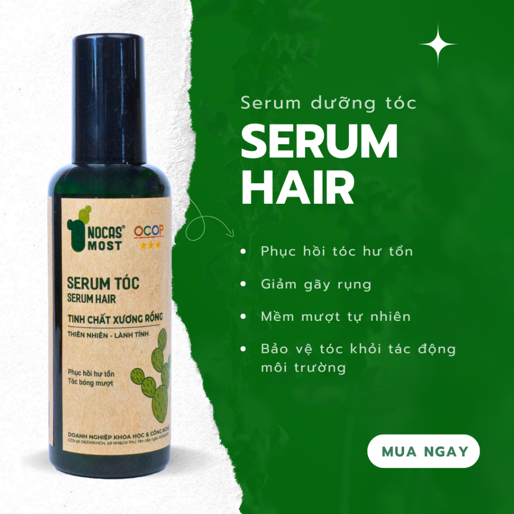 Serum Hair thiên nhiên Nocas Most chiết xuất từ Xương rồng dưỡng tóc, chăm sóc phục hồi tóc 100ml