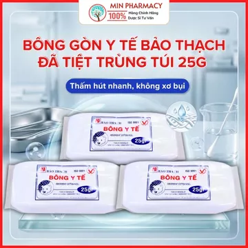 Bông Gòn Y tế BẢO THẠCH Đã Tiệt Trùng Túi 25g - Minpharmacy