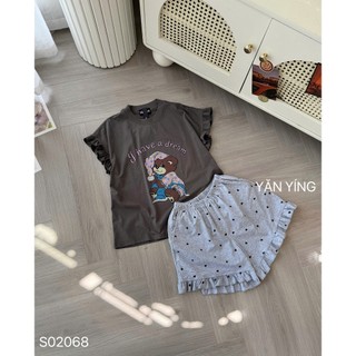 PHẠM THÙY SHOP: SET BỘ ÁO SÁT NÁCH IN HÌNH G HAVE A DREAM MIX ĐÙI CHẤM BI