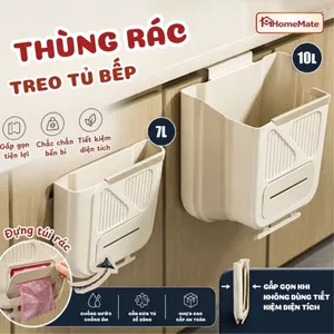 Thùng Rác Treo Tủ Bếp Gấp Gọn 10L, Treo Cửa Tủ, Có Ngăn Đựng Túi, Thông Minh Tiện Lợi, Tiết Kiệm Diện Tích