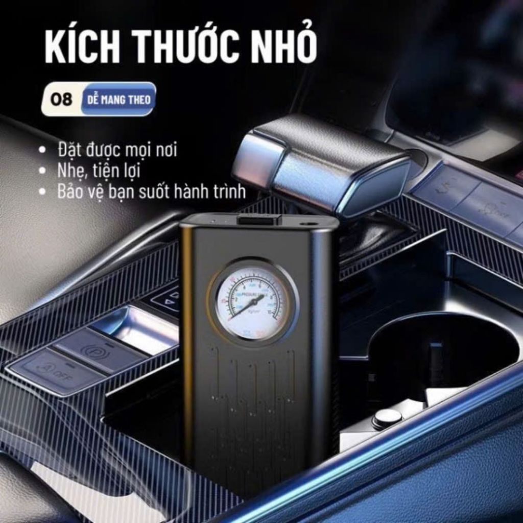 Máy Bơm Lốp Mini ALOHOME Bơm Hơi Cầm Tay Dùng Pin Sạc Cho Ô Tô Xe Máy Xe Đạp Bóng