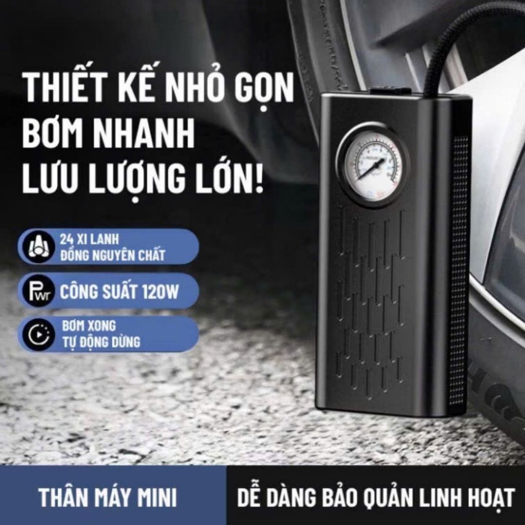 Máy Bơm Lốp Mini ALOHOME Bơm Hơi Cầm Tay Dùng Pin Sạc Cho Ô Tô Xe Máy Xe Đạp Bóng