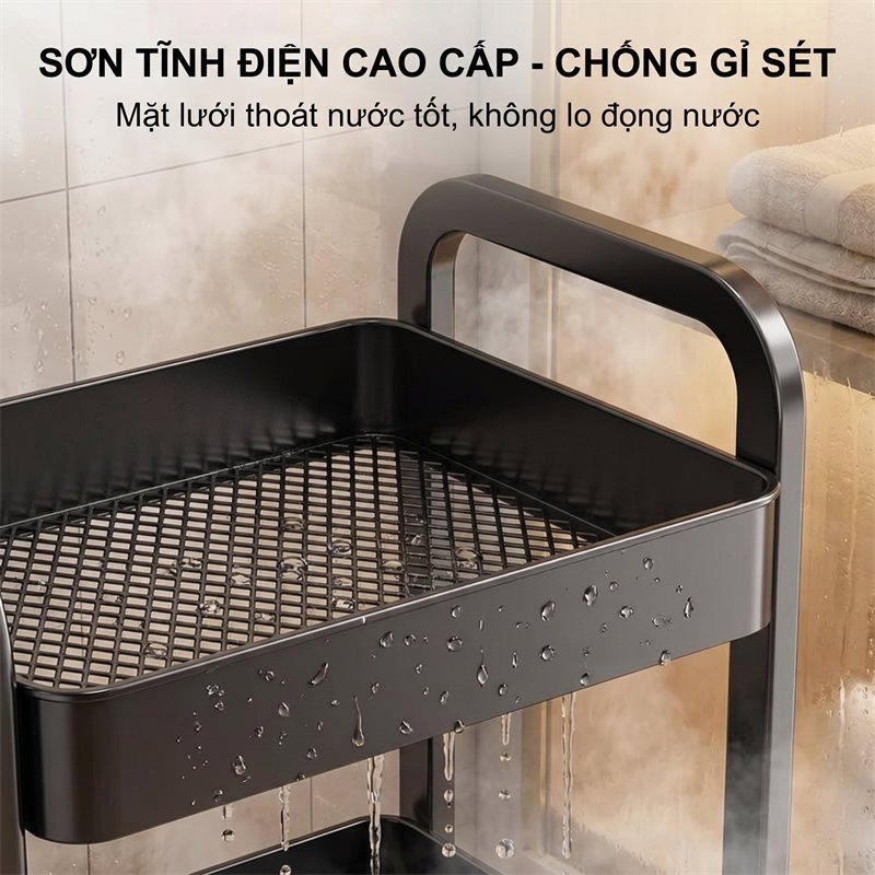 Xe Đẩy Spa Đựng Đồ Có Bánh Xe Kệ Sắt Đa Năng Chắc Chắn Kệ Tiện Lợi 3/4/5 lớp