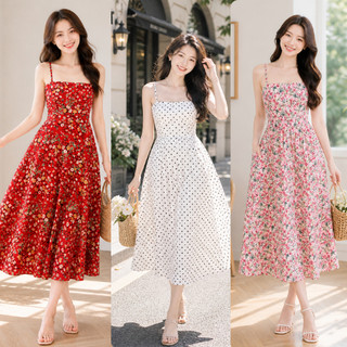 Váy 2 dây đi biển dáng suông, đầm hai dây dáng dài suông dạo phố chất thun lụa mềm mát, Váy nữ 2s VD04 VD01- BIATONKIDS