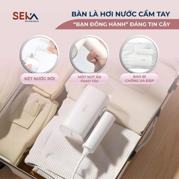 Bàn Là Hơi Nước Cầm Tay Seka SK547 1200W Gấp Gọn Du Lịch Là Nhanh 30 Giây Khử Mùi Diệt Khuẩn