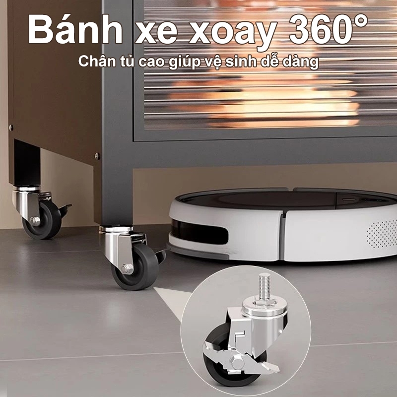 Kệ Nhà Bếp Đa Năng Thép Carbon Tủ bếp Khả năng chịu tải mạnh mẽ Kệ tủ chống bụi và chống gỉ