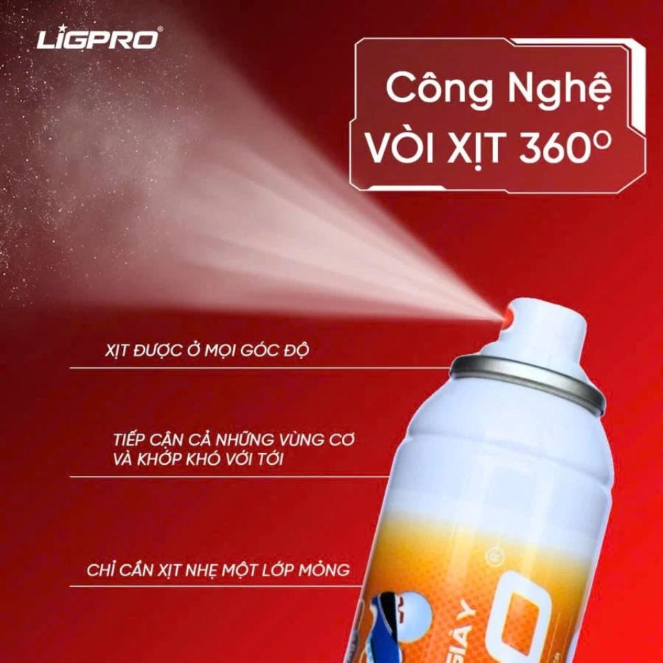 Bình xịt khử mùi giày Ligpro công nghệ nano bạc 200ml