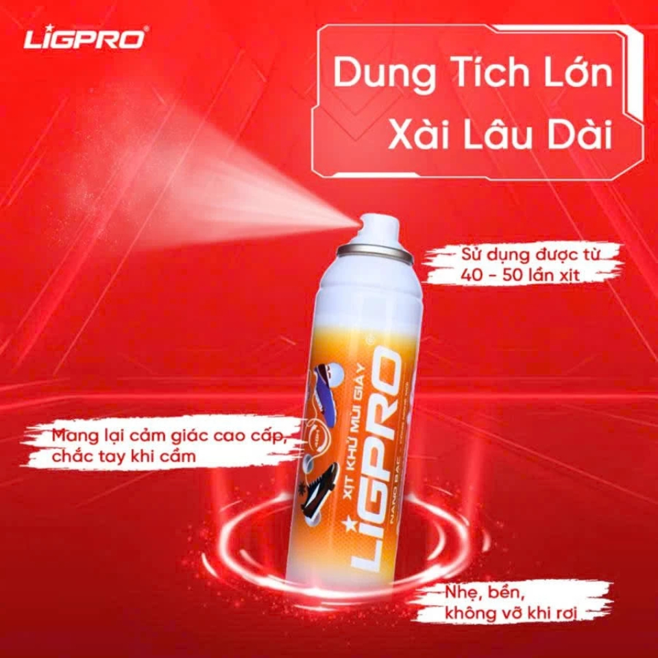 Bình xịt khử mùi giày Ligpro công nghệ nano bạc 200ml
