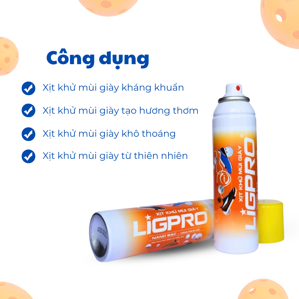 Bình xịt khử mùi giày Ligpro công nghệ nano bạc 200ml