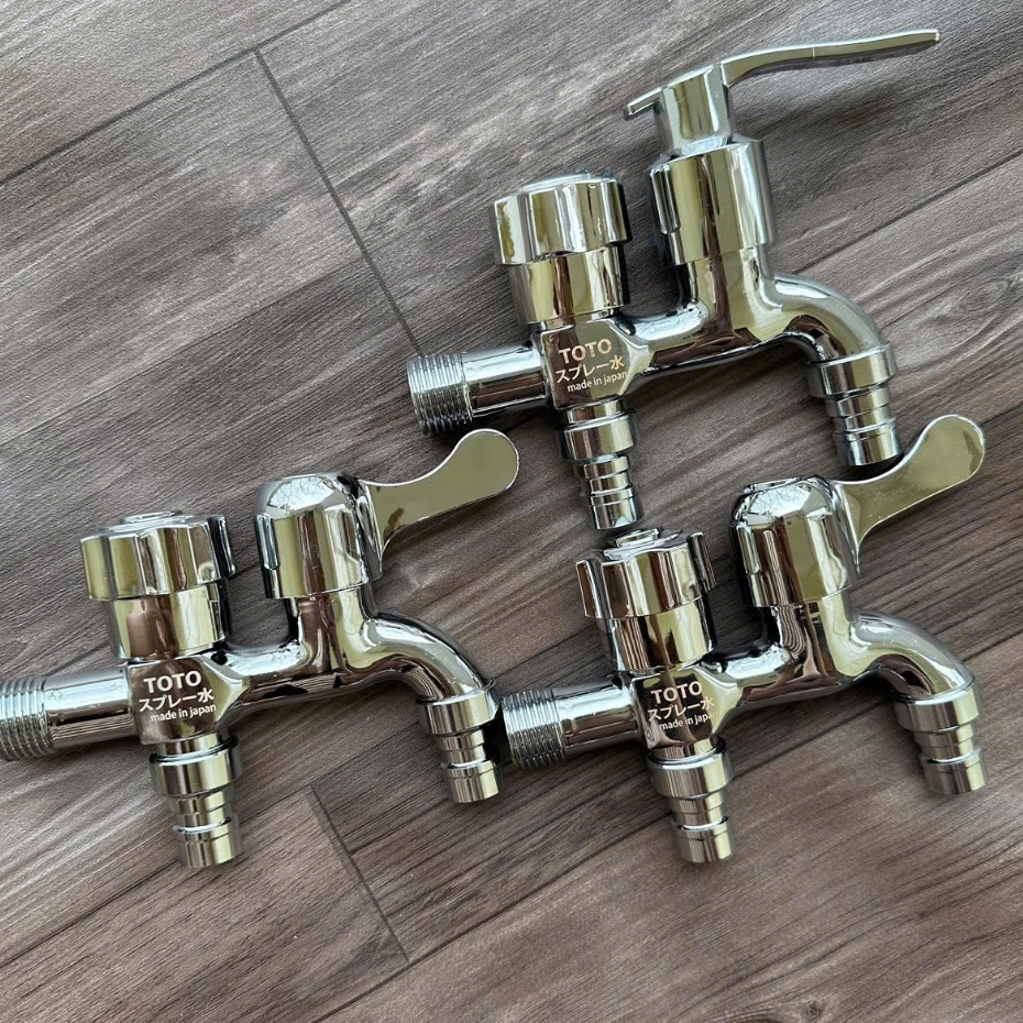 Vòi Nước 2 Đầu Ra Ren 21 Chất Liệu Inox 304 Cao Cấp Tiện Lợi