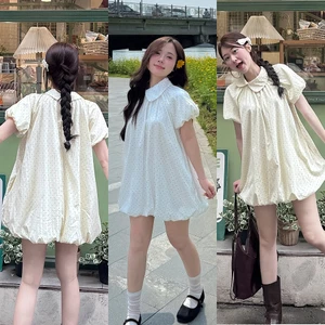 Đầm bí ELLE chấm bi cổ bèo có túi kèm quần bảo hộ DA268