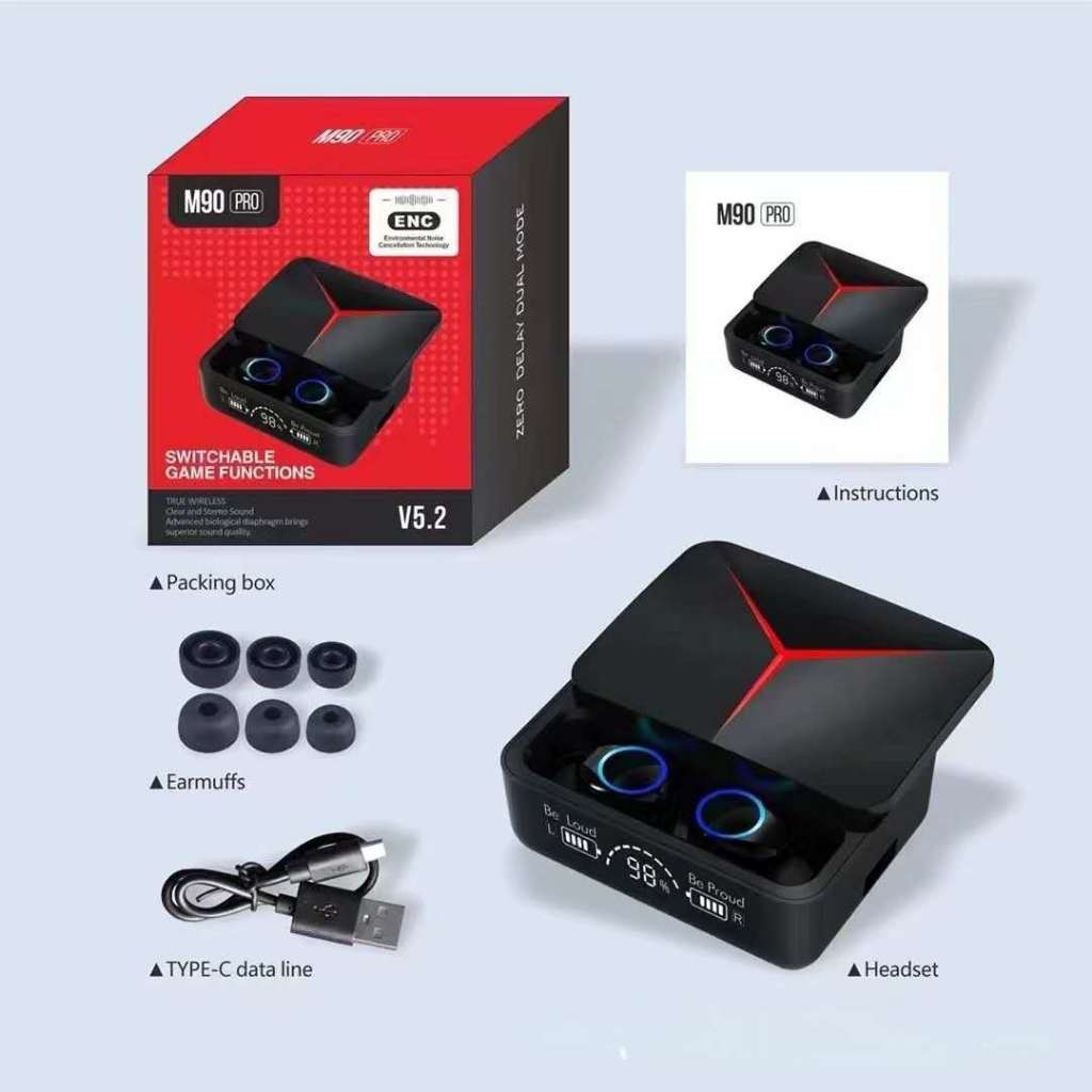 Tai Nghe Không Dây M90 PRO/ M10 / M19 / F9 PRO/ F9-5 / M41 TWS Bluetooth Âm Thanh Nổi Thấp Kèm Hộp Sạc 5.3