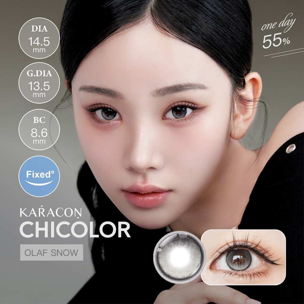[Lens 1 Ngày] - Lens Highlight Khóa Trục KARACON CHICOLOR - #48 Olaf Snow (2 Chiếc)