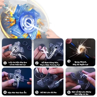 Đồ Chơi Con Quay Kéo Dây Fidget Spinner Hiệu Ứng Đá Lửa Phát Sáng Đẹp Mắt - Con Quay Kéo Dây Cho Bé, Chất Liệu An Toàn