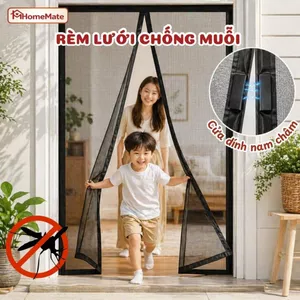Rèm Cửa Chống Muỗi Nam Châm Tự Đóng – Lưới Chống Côn Trùng Thoáng Khí, Dán Cửa Không Khoan, Màn Chống Muỗi Tiện Lợi