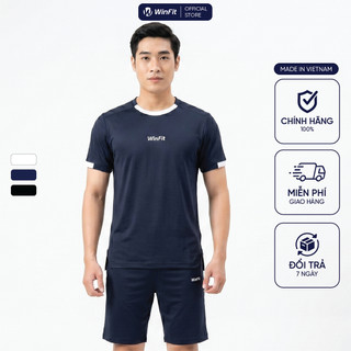 Đồ Bộ Nam Mùa Hè WINFIT Dáng Basic - Bộ Quần Áo Nam Regular Mềm Mịn Thấm Hút Không Bám Dính WBN004