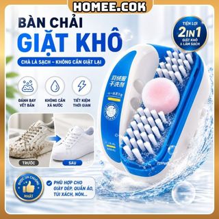 Homee.cok Bàn Chải Giặt Áo Phao Có Hộp Xà Phòng Tạo Bọt – Vệ Sinh Áo Lông Vũ, Áo Khoác, Giày Dép
