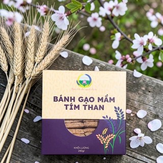 Bánh Gạo Mầm Tím Than Hoàng Kim - Hộp 240gr Giòn Ngon, Tiện Lợi, Phù Hợp Cho Người Ăn Kiêng