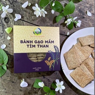 Bánh Gạo Mầm Tím Than Hoàng Kim - Hộp 240gr Giòn Ngon, Tiện Lợi, Phù Hợp Cho Người Ăn Kiêng